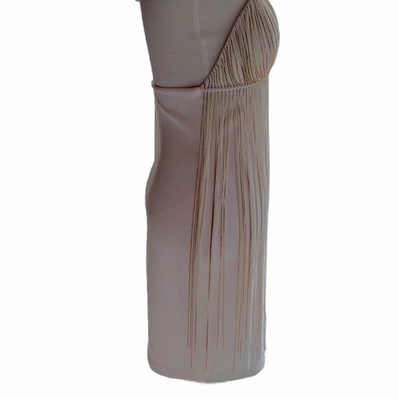 ‼️🔥 Bebe White & Gold Mini Dress 👗 - Picture 3 of 7